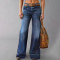 Women's retro flare jeans with pockets by Arenzza, featuring a high-waisted fit and vintage style denim.