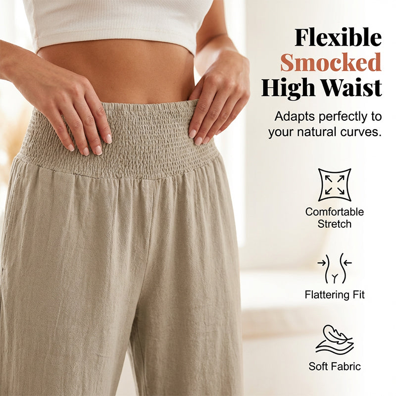 A pair of Arenzza boho style ruffle trim lounge pants for women featuring relaxed fit, soft fabric, and trendy ruffle details.