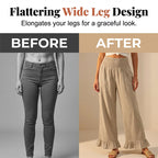 A pair of Arenzza boho style ruffle trim lounge pants for women, featuring flowy fabric and relaxed fit in soft neutral tones.