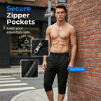 Men's Arenzza quick-dry athletic capri pants, lightweight sports clothing with breathable fabric, suitable for active wear.