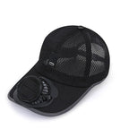 Arenzza breathable baseball cap with solar fan and UPF50+ sun protection, featuring 360° adjustable fan and dual power options.