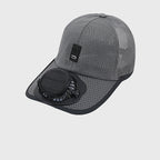 Arenzza breathable baseball cap with solar fan, adjustable 360° fan, UPF50+ sun protection, and lightweight, stylish design.