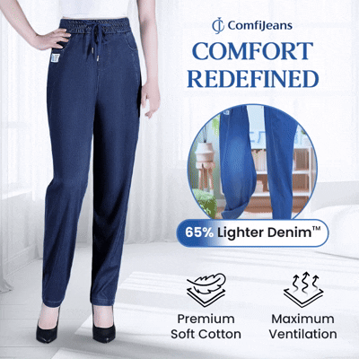 A pair of Arenzza high waist ultra-stretch mom jeans with a fitted style, shown in a natural pose on a plain background.