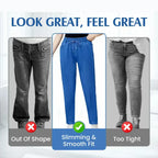 A pair of Arenzza high waist ultra-stretch mom jeans with a classic blue denim look, displayed on a white background.