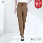 A pair of Arenzza high waist ultra-stretch mom jeans, showcasing a fitted design and classic denim look.