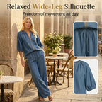 Women's solid color casual 2-piece tracksuit set by Arenzza, featuring a comfortable top and matching pants.