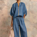 Aarenza women's solid color 2-piece casual tracksuit set featuring a hoodie and matching joggers in a comfortable, stylish design.