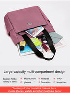 Arenzza large capacity nylon shoulder bag with multiple pockets, water-repellent design, and adjustable strap for everyday use.