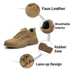 Arenzza industrial safety shoes with anti-slip, anti-puncture, heat-resistant features, shown in black with reinforced toe protection.