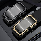 Aarenza men's leather belt with automatic buckle, showcasing its sleek design and high-quality black leather strap.