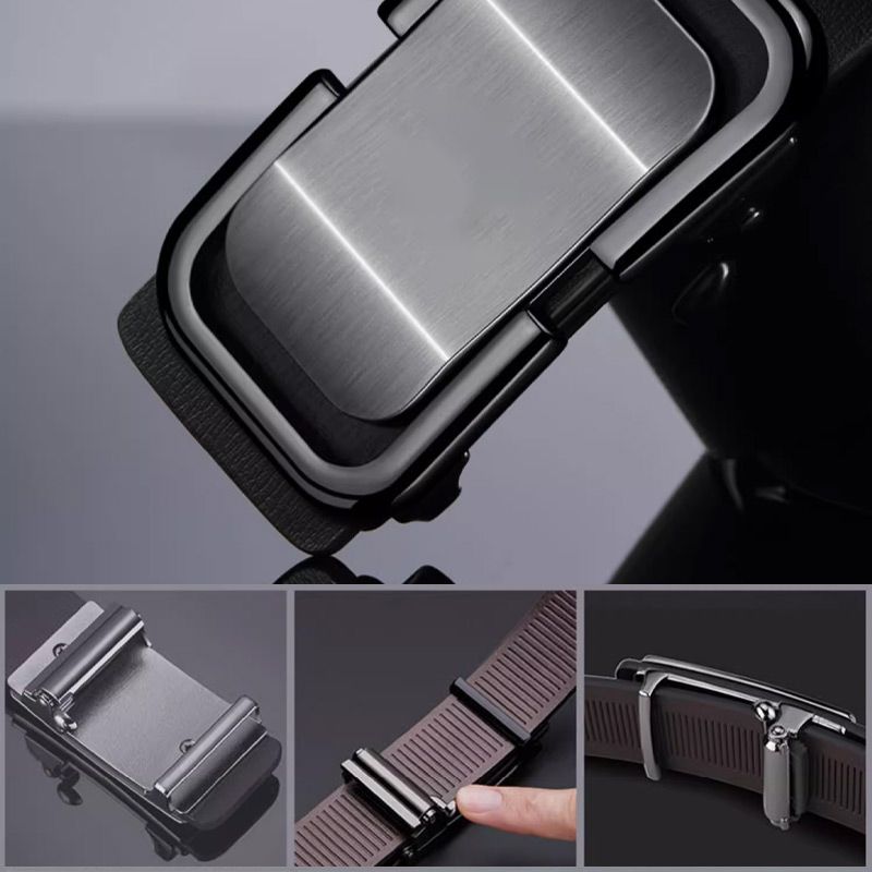 A men's leather belt with automatic buckle from Arenzza, featuring a sleek design and adjustable fit for clothing and accessories.