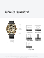 Arenzza business fashion round dial leather strap analog mechanical watch with a sleek design and classic style.