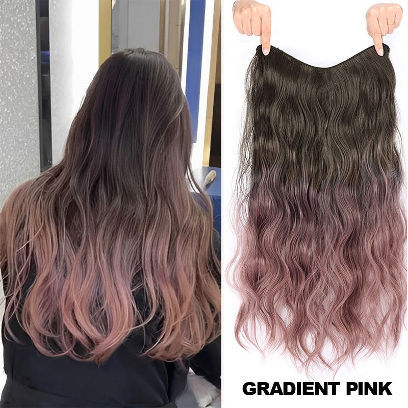 Arenzza gradient color curly wig piece with vibrant rainbow shades, styled in voluminous curls, suitable for fashion or costume use.