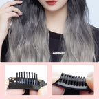 Aarenza gradient color curly wig piece with vibrant rainbow shades, styled in loose curls for a bold fashion statement.