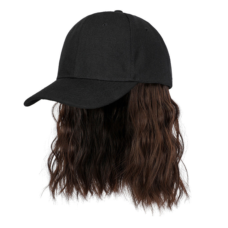 Aarenza 2-in-1 curly hair baseball cap wig featuring a breathable cap with curly hair extension for versatile styling.