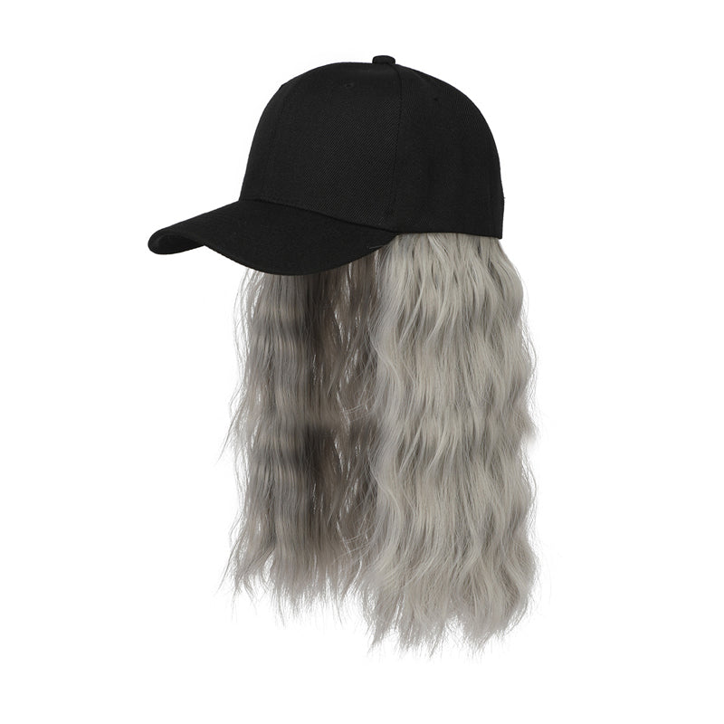 Aarenza 2-in-1 curly hair baseball cap wig showing a stylish cap with curly hair attached, versatile for fashion and costume wear.