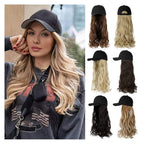 Arenzza 2-in-1 curly hair baseball cap wig showing a stylish cap with voluminous curly hair attached for versatile fashion.