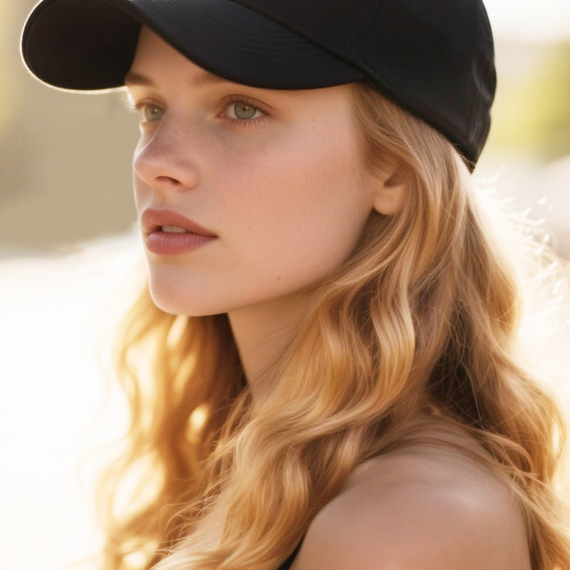 Arenzza 2-in-1 curly hair baseball cap wig featuring a sporty cap with attached curly hair, versatile for fashion and costume styles.