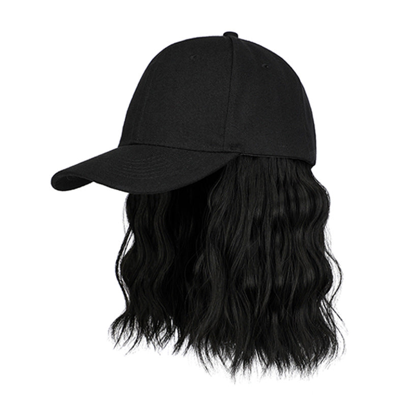 Aarenza 2-in-1 curly hair baseball cap wig showing a stylish, curly wig attached to a casual baseball cap for versatile fashion.