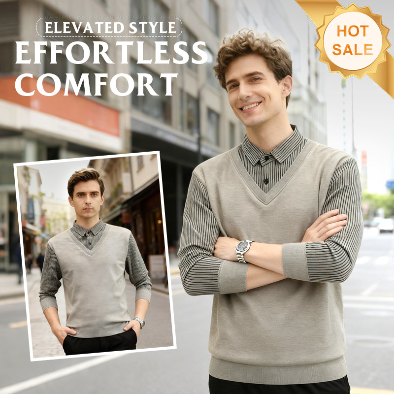 Aarenza layered men's dress shirt with built-in stylish design, perfect for quick, sharp look in clothing and accessories collection.