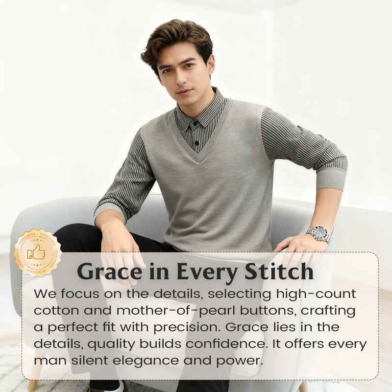 Aarenza layered clothing accessory with built-in design, showcasing a sleek, stylish look for effortless dressing.
