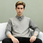 Aarenza layered men's shirt with built-in style, showcasing a sleek, modern design perfect for quick, sharp outfits.