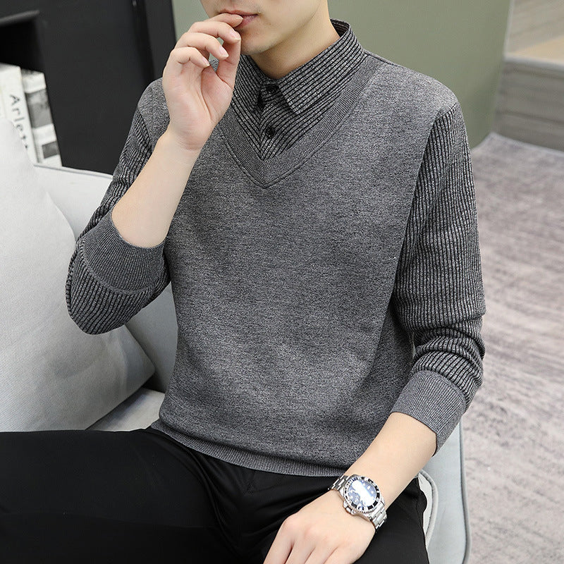 Aarenza layered clothing accessory with built-in design, showcasing a stylish, effortless look for men's fashion.