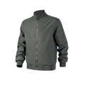 A men's lightweight bomber jacket by Arenzza in black, displayed on a hanger with a casual urban background.