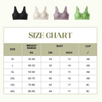 Arenzza comfort front-clasp, wire-free seamless bra with smooth fabric and supportive design for everyday wear.