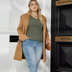 Women's V neck long sleeve solid sweater by Arenzza, autumn clothing featuring a cozy, stylish design in warm fall colors.