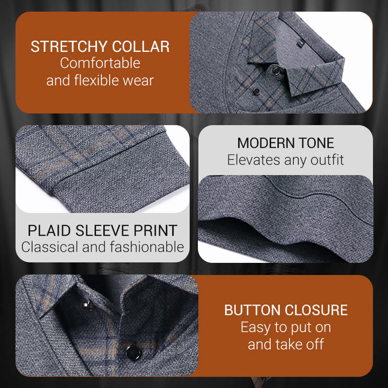 Men's faux two-piece lapel long-sleeve tops by Arenzza, featuring a sleek, tailored design in a versatile men's clothing style.