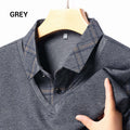 Men's faux two-piece lapel long-sleeve top by Arenzza, stylish men's clothing with a layered look and long sleeves.