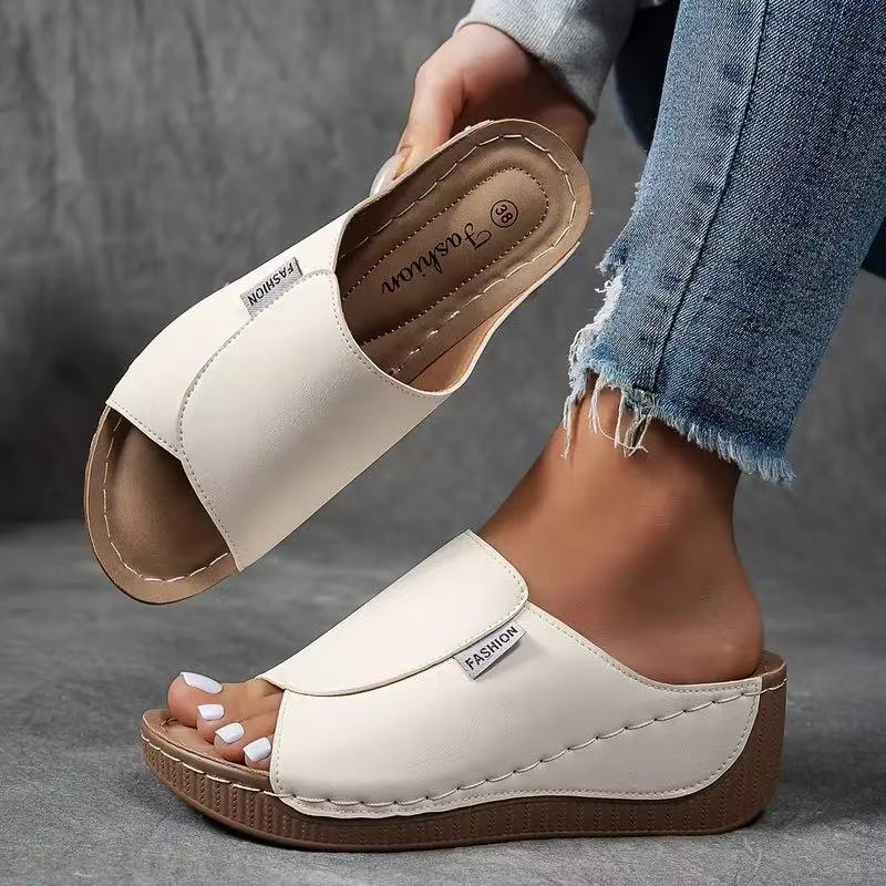 Women's Arenzza casual wedge slide sandals with open-toe design and comfortable straps, perfect for everyday warm-weather wear.