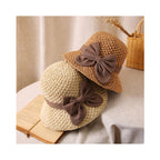 A woven straw sun hat with a bow from Arenzza, perfect for summer outdoor wear, featuring a stylish wide brim and elegant design.