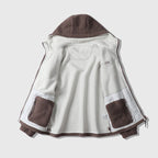 A men's double-faced thick warm hooded jacket by Arenzza, featuring a cozy, layered design perfect for cold weather.
