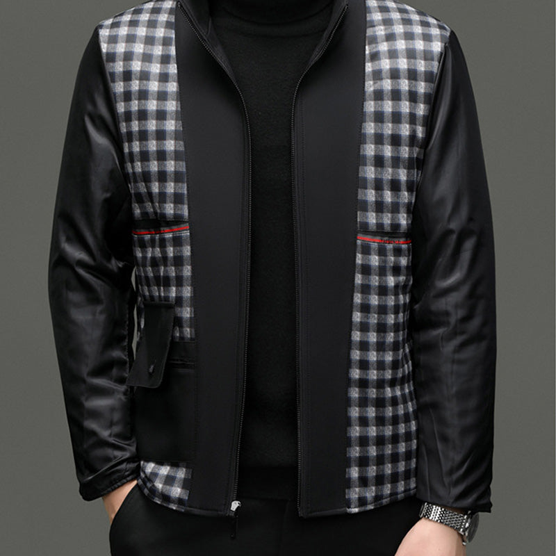 Men's medium-length trench coat by Arenzza with a detachable inner layer, shown in a stylish, versatile outerwear design.