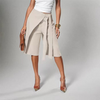 Women's chic tie-front wide-leg culottes by Arenzza, shown in a stylish, flowing fabric with a modern wide-leg silhouette.