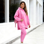 Women's stylish hoodie and pants set by Arenzza, featuring a comfortable, casual clothing ensemble with a modern design.