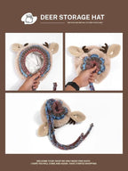 A red festive Christmas antler hat with brown plush antlers and white trim, designed by Arenzza for holiday celebrations.