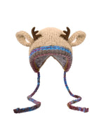 Aarenza festive Christmas antler hat with plush red and brown antlers, cozy knit design, perfect for holiday celebrations.