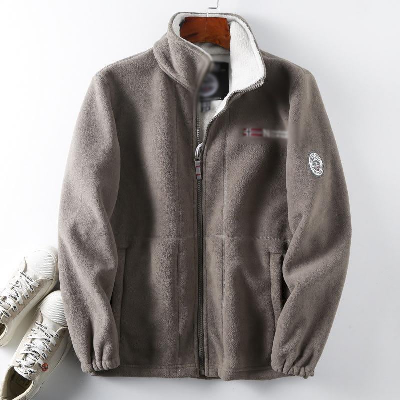 Aarenzza unisex double-layer hooded jacket with front pockets, black color, showing the stylish layered design and casual fit.