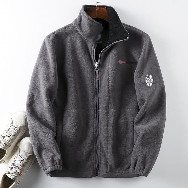 Aarenza unisex double-layer hooded jacket in neutral colors, featuring a hood and layered design, suitable for men and women.