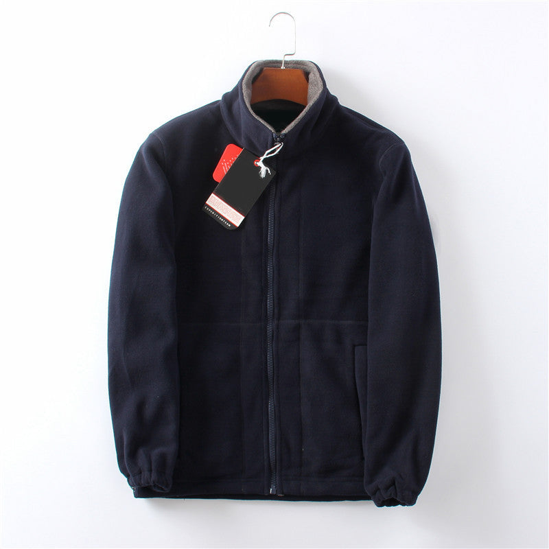 Aunisex double-layer hooded jacket by Arenzza featuring a casual design, suitable for men and women, displayed on a plain background.