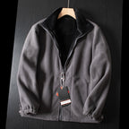 Aarenzza unisex double-layer hooded jacket in neutral color, featuring a cozy design suitable for men and women.