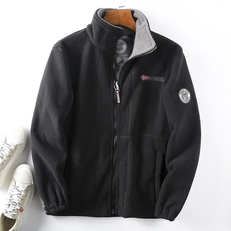 Unisex double-layer hooded jacket by Arenzza, featuring a stylish design suitable for men and women, perfect for casual wear.