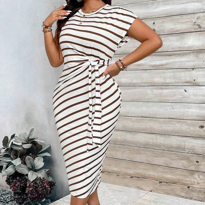 Leopard print women's knot bodycon dress by Arenzza, featuring a tummy-flattering knot design, perfect for parties and date nights.