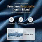 Aarenza women's loose fit casual denim dress, stylish and comfortable, shown hanging on a white background.