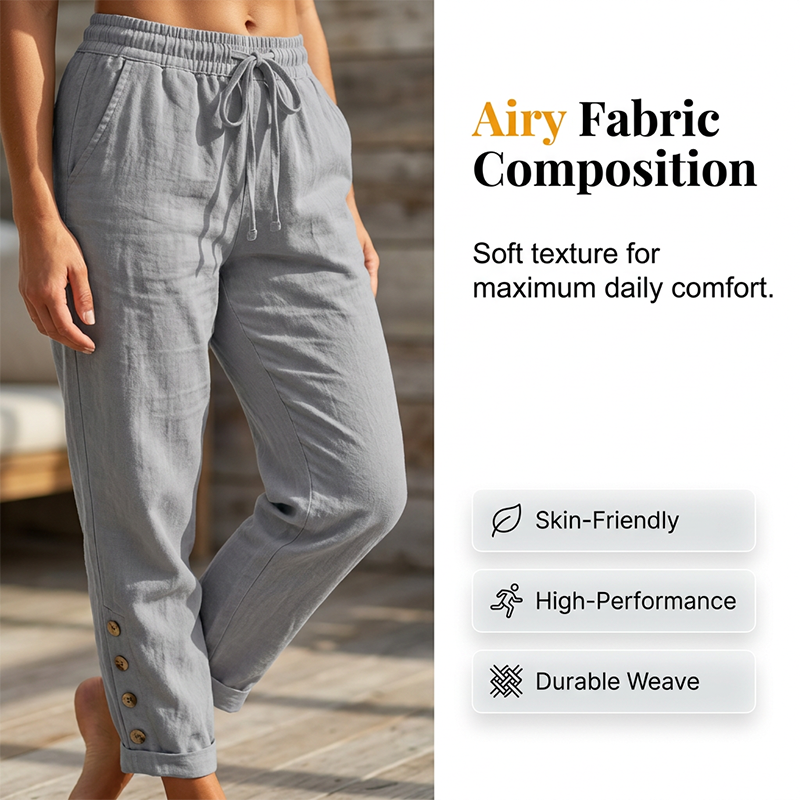 Arenzza ultra-comfort drawstring pants with relaxed fit, soft breathable fabric, functional pockets, ideal for all-day wear.