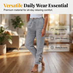 A pair of Arenzza ultra-comfort drawstring pants featuring soft breathable fabric, relaxed fit, and functional pockets for all-day wear.