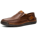 A pair of men's breathable calfskin leather shoes by Arenzza, showcasing classic, comfortable design for stylish everyday wear.